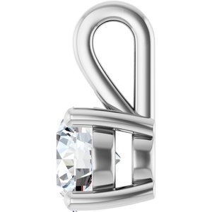 10K White Gold 5.8 mm Round Charm/Pendant Mounting – image 5