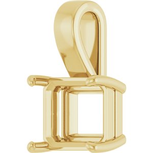 10K Yellow Gold 12x10 mm Emerald Charm/Pendant Mounting – image 4