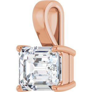 10K Rose Gold 12x10 mm Emerald Charm/Pendant Mounting – image 3