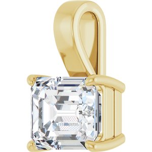 14K Yellow Gold 12x10 mm Emerald Charm/Pendant Mounting – image 3