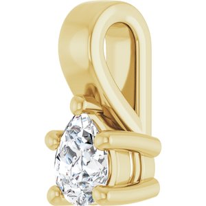 18K Yellow Gold 4x3 mm Pear Charm/Pendant Mounting – image 3