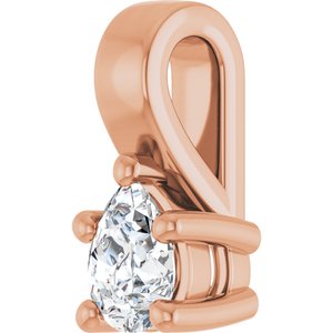 18K Rose Gold 4x3 mm Pear Charm/Pendant Mounting – image 3