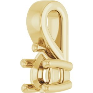 18K Yellow Gold 4x3 mm Pear Charm/Pendant Mounting – image 4
