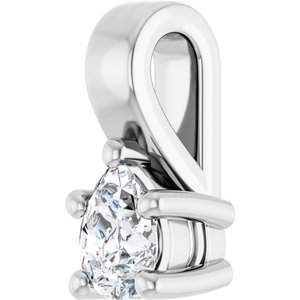 Sterling Silver 4x3 mm Pear Charm/Pendant Mounting – image 3