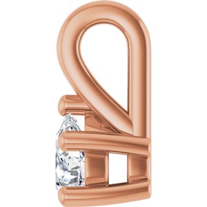 18K Rose Gold 4x3 mm Pear Charm/Pendant Mounting – image 5