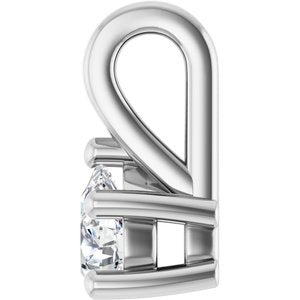 10K White Gold 4x3 mm Pear Charm/Pendant Mounting – image 5