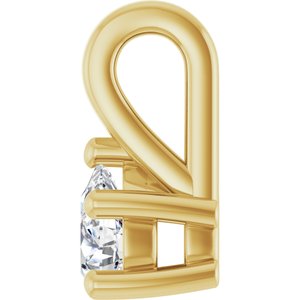 18K Yellow Gold 4x3 mm Pear Charm/Pendant Mounting – image 5