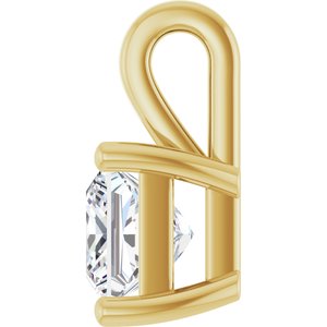 10K Yellow Gold 5.5 mm Square Charm/Pendant Mounting – image 5