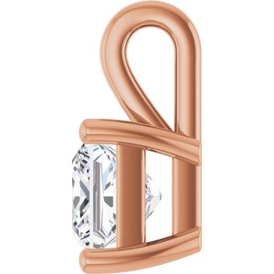 14K Rose Gold 5.5 mm Square Charm/Pendant Mounting – image 5