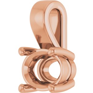 14K Rose Gold 8x6 mm Oval Charm/Pendant Mounting – image 4