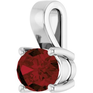 Sterling Silver Natural Mozambique Garnet Charm/Pendant – image 2