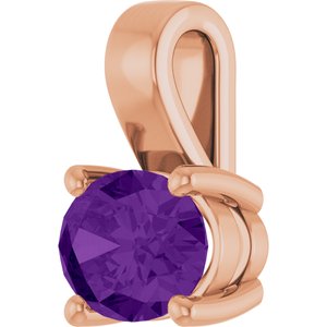 14K Rose Gold Natural Amethyst Charm/Pendant – image 2