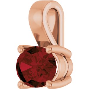 14K Rose Gold Natural Mozambique Garnet Charm/Pendant – image 2