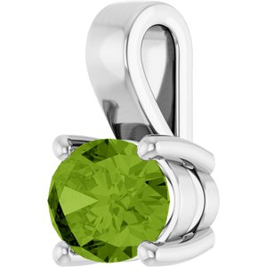 14K White Gold Natural Peridot Charm/Pendant – image 2