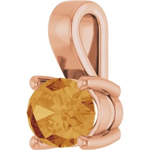 14K Rose Gold Natural Citrine Charm/Pendant – image 2