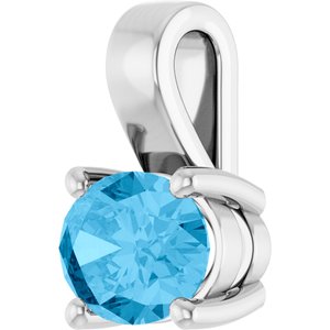 Sterling Silver Natural Swiss Blue Topaz Charm/Pendant – image 2