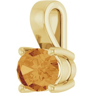 14K Yellow Gold Natural Citrine Charm/Pendant – image 2