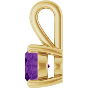 14K Yellow Gold Natural Amethyst Charm/Pendant – image 3