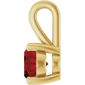 14K Yellow Gold Natural Mozambique Garnet Charm/Pendant – image 3