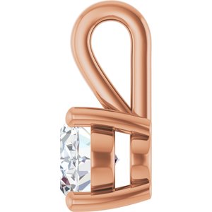 18K Rose Gold 8x6 mm Oval Charm/Pendant Mounting – image 5