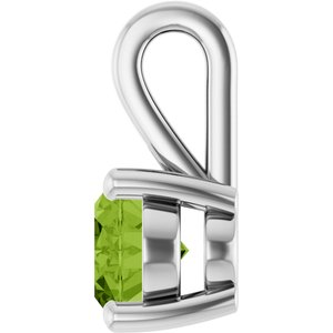 14K White Gold Natural Peridot Charm/Pendant – image 3
