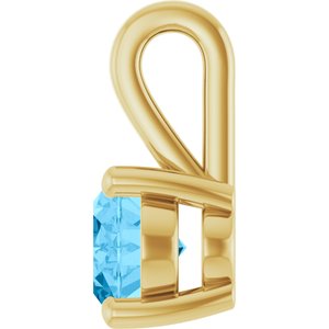 14K Yellow Gold Natural Swiss Blue Topaz Charm/Pendant – image 3