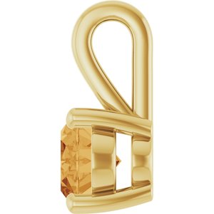 14K Yellow Gold Natural Citrine Charm/Pendant – image 3