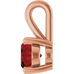 14K Rose Gold Natural Mozambique Garnet Charm/Pendant – image 3