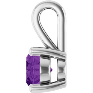 Platinum Natural Amethyst Charm/Pendant – image 3