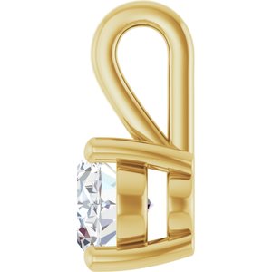 14K Yellow Gold 8x6 mm Oval Charm/Pendant Mounting – image 5
