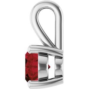 Platinum Natural Mozambique Garnet Charm/Pendant – image 3