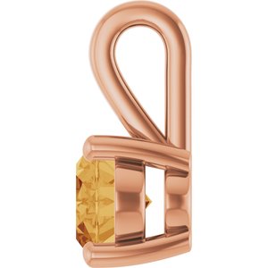 14K Rose Gold Natural Citrine Charm/Pendant – image 3