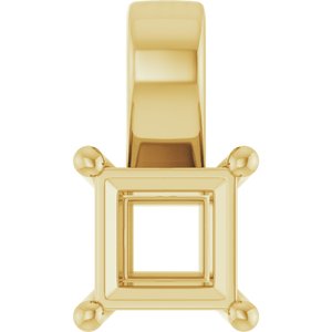 14K Yellow Gold 5 mm Square Charm/Pendant Mounting – image 2
