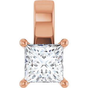 10K Rose Gold 5 mm Square Charm/Pendant Mounting