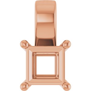 10K Rose Gold 5 mm Square Charm/Pendant Mounting – image 2