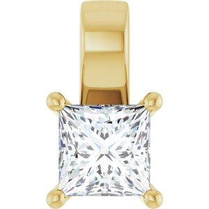 14K Yellow Gold 5 mm Square Charm/Pendant Mounting