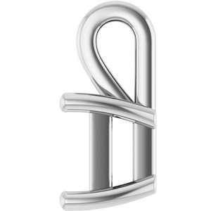18K White Gold 5 mm Square Charm/Pendant Mounting – image 6