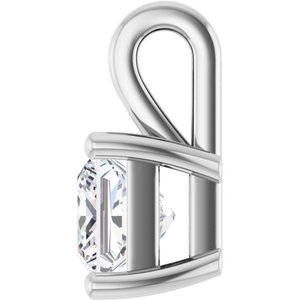 14K White Gold 5 mm Square Charm/Pendant Mounting – image 5