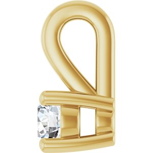 14K Yellow Gold 3 mm Round Charm/Pendant Mounting – image 5