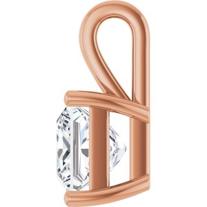18K Rose Gold 7.5 mm Square Charm/Pendant Mounting – image 5