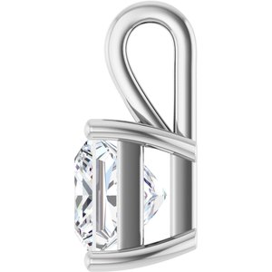 14K X1 White Gold 7.5 mm Square Charm/Pendant Mounting – image 5