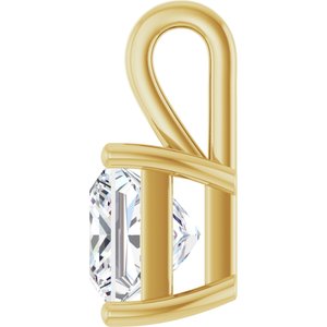 14K Yellow Gold 7.5 mm Square Charm/Pendant Mounting – image 5