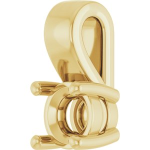 18K Yellow Gold 4.1 mm Round Charm/Pendant Mounting – image 4