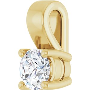 18K Yellow Gold 4.1 mm Round Charm/Pendant Mounting – image 3