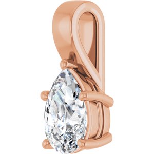 10K Rose Gold 12x8 mm Pear Charm/Pendant Mounting – image 3
