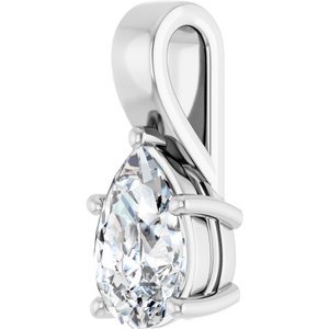 10K White Gold 12x8 mm Pear Charm/Pendant Mounting – image 3