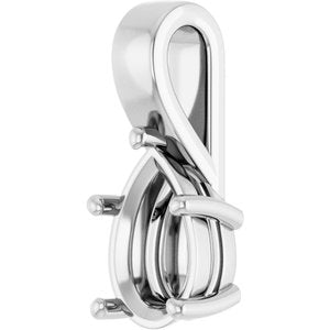 14K X1 White Gold 12x8 mm Pear Charm/Pendant Mounting – image 4
