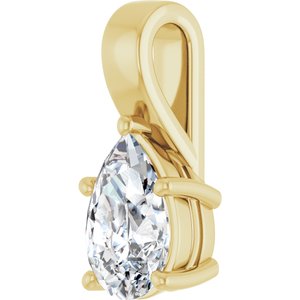 18K Yellow Gold 12x8 mm Pear Charm/Pendant Mounting – image 3