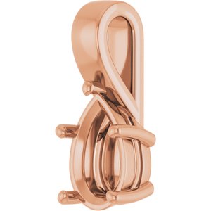 14K Rose Gold 12x8 mm Pear Charm/Pendant Mounting – image 4