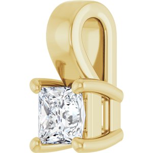 18K Yellow Gold 3 mm Square Charm/Pendant Mounting – image 3